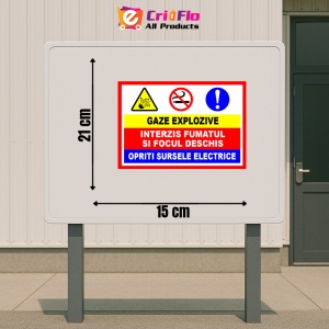 Indicator Semn pentru gaze explozive, Sticker autocolant - Img 2