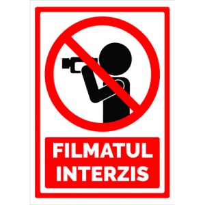 Indicator Semn pentru interzicerea filmatul, Sticker autocolant