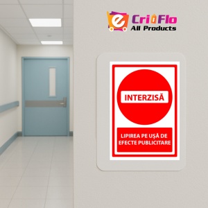 Indicator Semn pentru interzicerea lipirea pe usa de reclame si publicitate, Sticker autocolant - Img 5