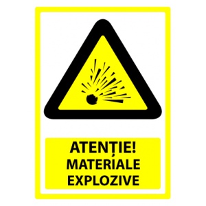 Indicator Semn pentru material exploziv, Sticker autocolant