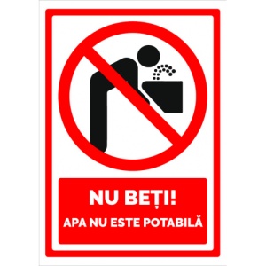 Indicator Semn pentru nu beti apa nu este potabila, Sticker autocolant