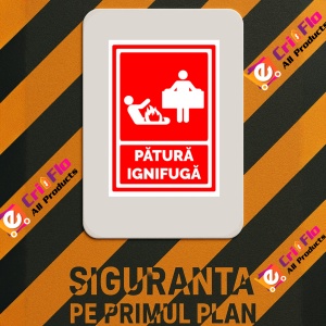Indicator Semn pentru patura ignifuga, Sticker autocolant - Img 3