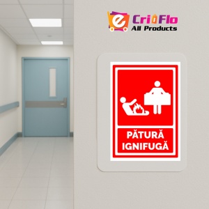 Indicator Semn pentru patura ignifuga, Sticker autocolant - Img 5