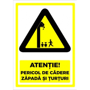 Indicator Semn pentru pericol de cadere zapada, Sticker autocolant