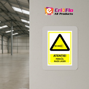 Indicator Semn pentru pericol raze laser, Sticker autocolant - Img 4