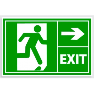 Indicator Semn pentru prim ajutor exit dreapta, Sticker autocolant