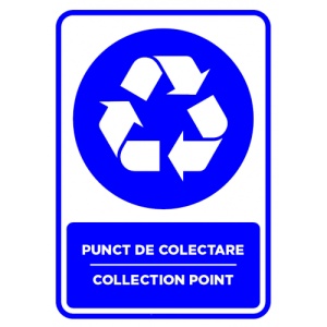 Indicator Semn pentru punct de colectare collection point, Sticker autocolant