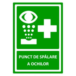 Indicator Semn pentru punct de spalare a ochilor, Sticker autocolant