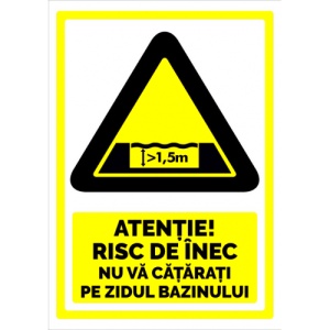 Indicator Semn pentru risc de inec, Sticker autocolant