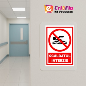 Indicator Semn pentru scaldatul interzis, Sticker autocolant - Img 5
