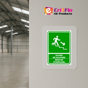 Indicator Semn pentru scara de salvare sprea dreapta jos, Sticker autocolant - Img 4