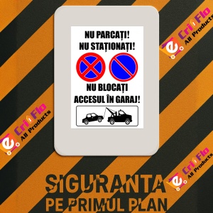 Indicator Semn pentru semnalizare nu parcati nu stationati nu blocati accesul in garaj, Sticker autocolant - Img 3