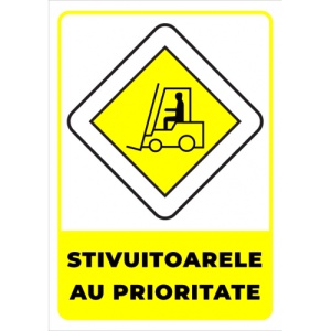 Indicator Semn pentru stivuitoarele cu prioritate, Sticker autocolant