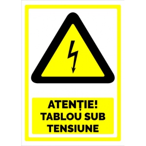 Indicator Semn pentru tablou sub tensiune, Sticker autocolant