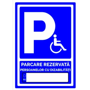 Indicator Semn personalizat pentru parcare rezervata persoanelor cu dizabilitati, Sticker autocolant