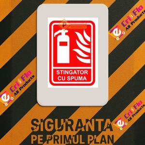 Indicator Semn stingator cu spuma, Sticker autocolant - Img 3
