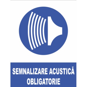 Indicator Semnalizare acustica obligatorie, Sticker autocolant