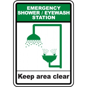 Indicator Shower Eyewash Station Sign, Sticker autocolant
