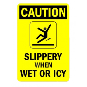 Indicator Sign caution slippery when wet or icy, Sticker autocolant