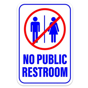 Indicator Sign no public restroom, Sticker autocolant