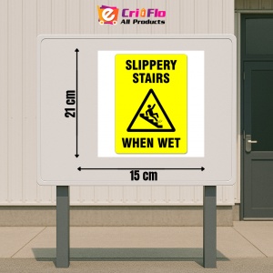 Indicator Sign slippery stairs when wet, Sticker autocolant - Img 2