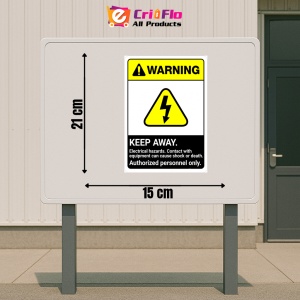 Indicator Sign warning keep away electrical hazards contact with equipment can cause shock or death authorized personnel only, Sticker autocolant - Img 2