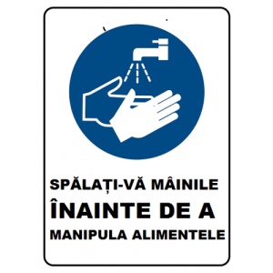 Indicator Spalati-va mainile inainte de a manipula alimentele, Sticker autocolant