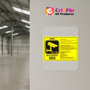 Indicator Supraveghere video scopul si drepturile, Sticker autocolant - Img 4