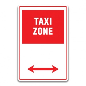 Indicator TAXI ZONE SIGN, Sticker autocolant