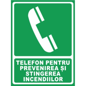 Indicator Telefon pentru prevenirea si stingerea incendiilor, Sticker autocolant