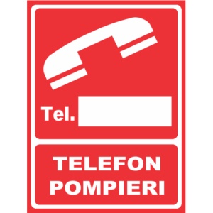Indicator Telefon pompieri, Sticker autocolant