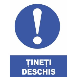 Indicator Tineti deschis, Sticker autocolant
