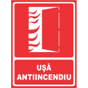Indicator Usa antiiincendiu, Sticker autocolant