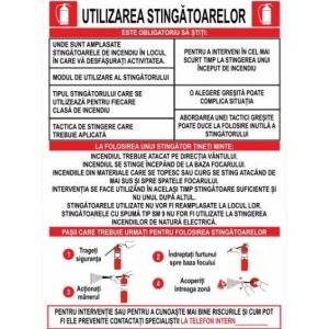 Indicator Utilizarea stingatoarelor, Sticker autocolant