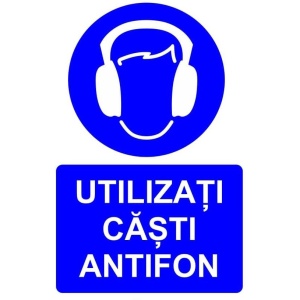 Indicator Utilizati casti antifon indicator de obligativitate, Sticker autocolant