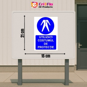 Indicator Utilizati costumul de protectie indicator de obligativitate, Sticker autocolant - Img 2