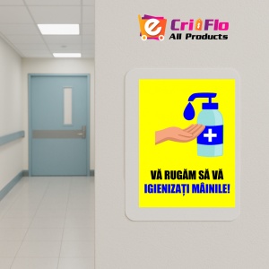 Indicator Va rugam sa va igienizati mainile, Sticker autocolant - Img 5