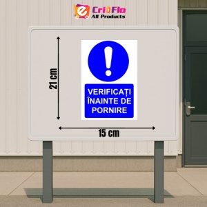 Indicator Verificati inainte de pornire indicator de obligativitate, Sticker autocolant - Img 2