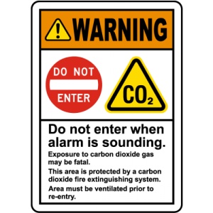Indicator Warning CO2 Do Not Enter When Alarm Sounds Sign, Sticker autocolant