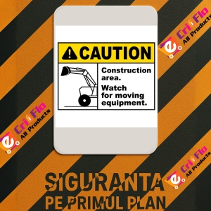 Indicator Watch For Moving Equipment Sign, Sticker autocolant - Img 3