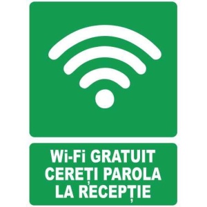 Indicator Wifi gratuit cereti parola la receptie, Sticker autocolant