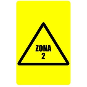 Indicator Zona 2 indicator de avertizare, Sticker autocolant