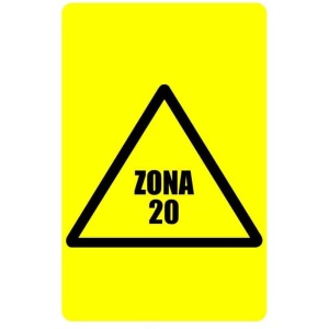 Indicator Zona 20 indicator de avertizare, Sticker autocolant
