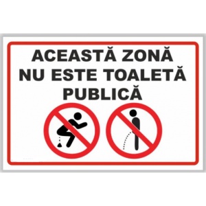 Indicator Zona nu este toaleta publica, Sticker autocolant