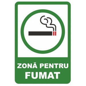 Indicator Zona pentru fumat, Sticker autocolant