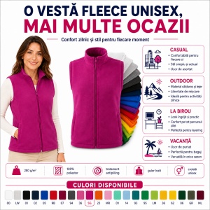 Jachetă Damă Unisex Polar Fleece cu Fermoar Malfini Next 518 – 280 g/m² - Img 8