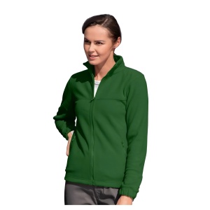 Femeie frumoasă imbrăcată in Jachetă Polar Damă de culoare verde inchis