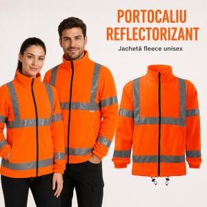 Jachetă Polar Fleece Reflectorizantă Unisex Damă Bărbat de Lucru Malfini Rimeck HV 5V1 – Benzi 3M - Img 12