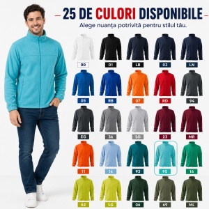Jachetă Polar Fleece tip Bluză Hanorac Bărbați Călduroasă cu Fermoar Malfini Rimeck 501 – 280 g/m²