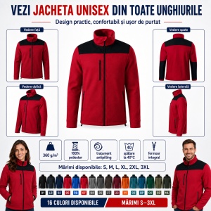 Jachetă Polar Fleece Unisex Damă Bărbat Călduroasă cu Buzunar la Piept și Fermoar – Malfini Rimeck Effect 530, 360 g/m² - Img 6